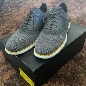 NEW Cole Haan men’s grey knit and leather  Oxford